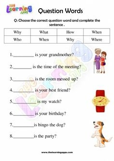 printable question words worksheet pdf