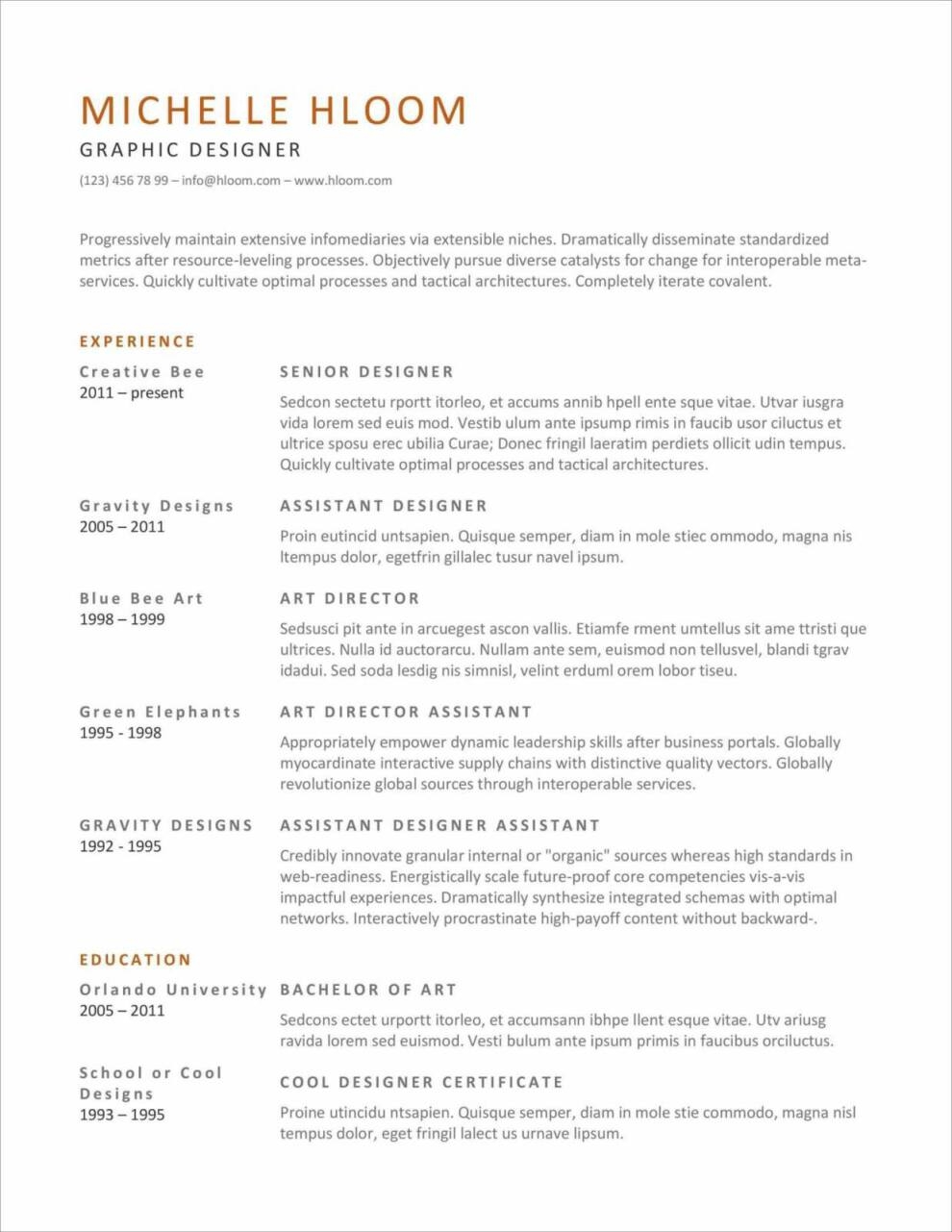 free printable resume template