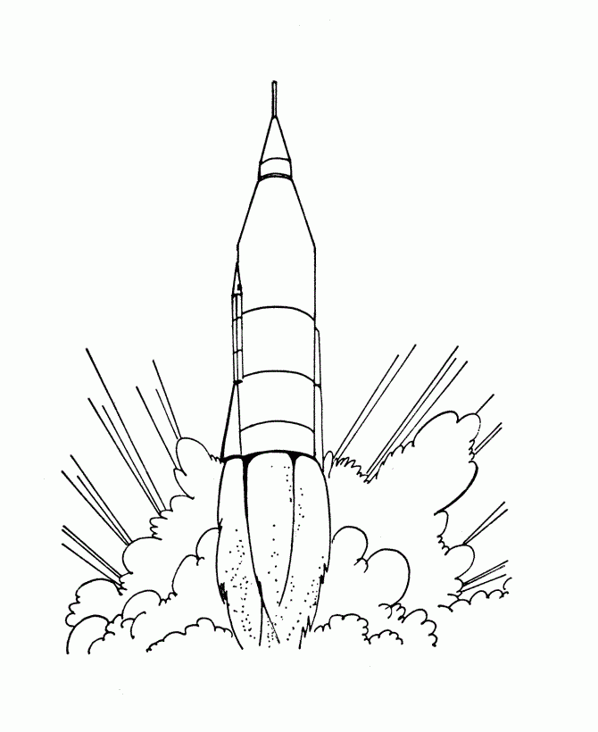 Coloring Pages Rocket Ship