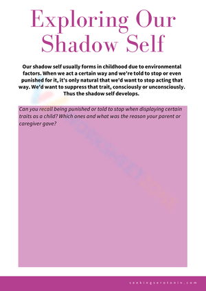printable shadow work worksheet pdf