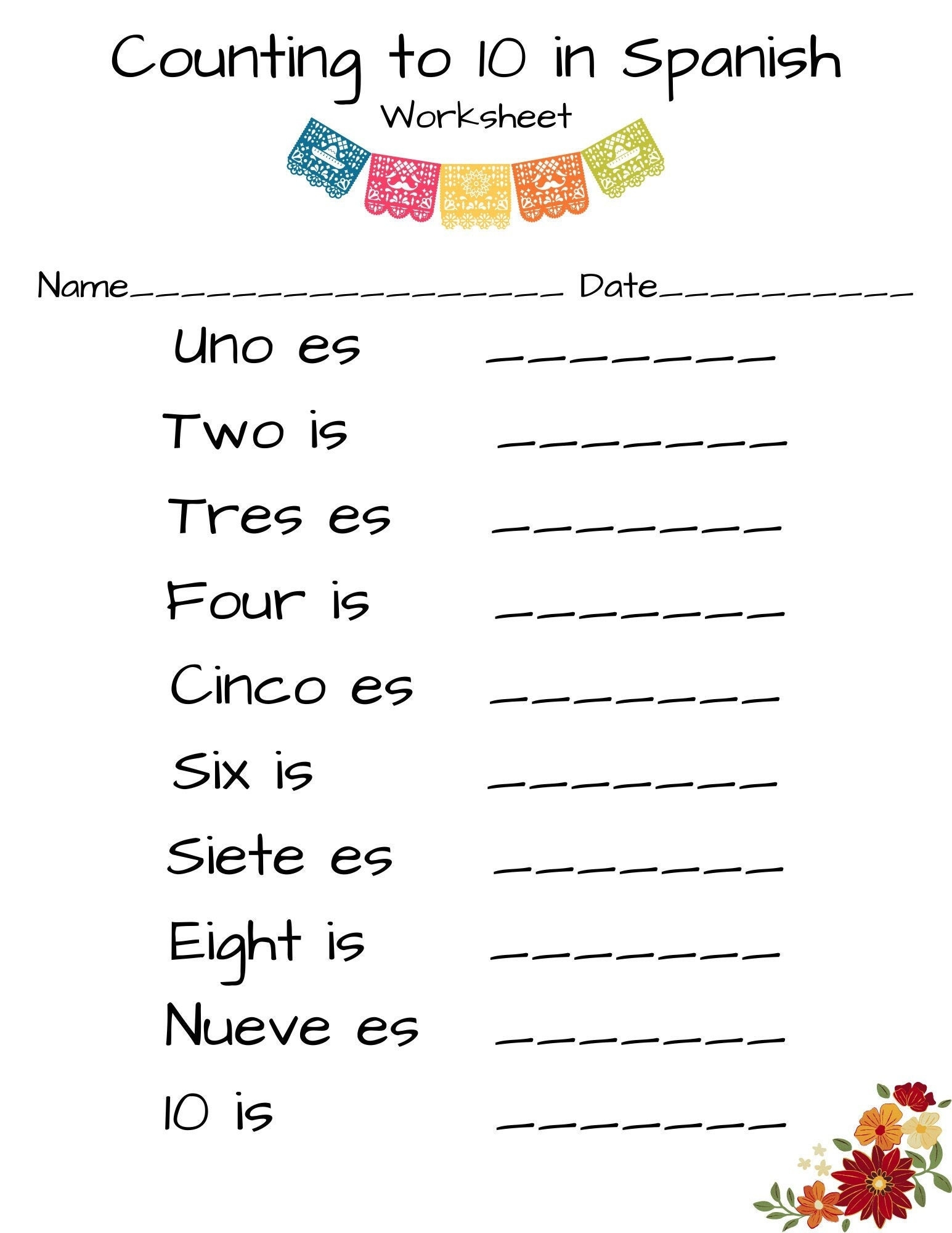 Free Printable Spanish Numbers Worksheet Worksheets Library