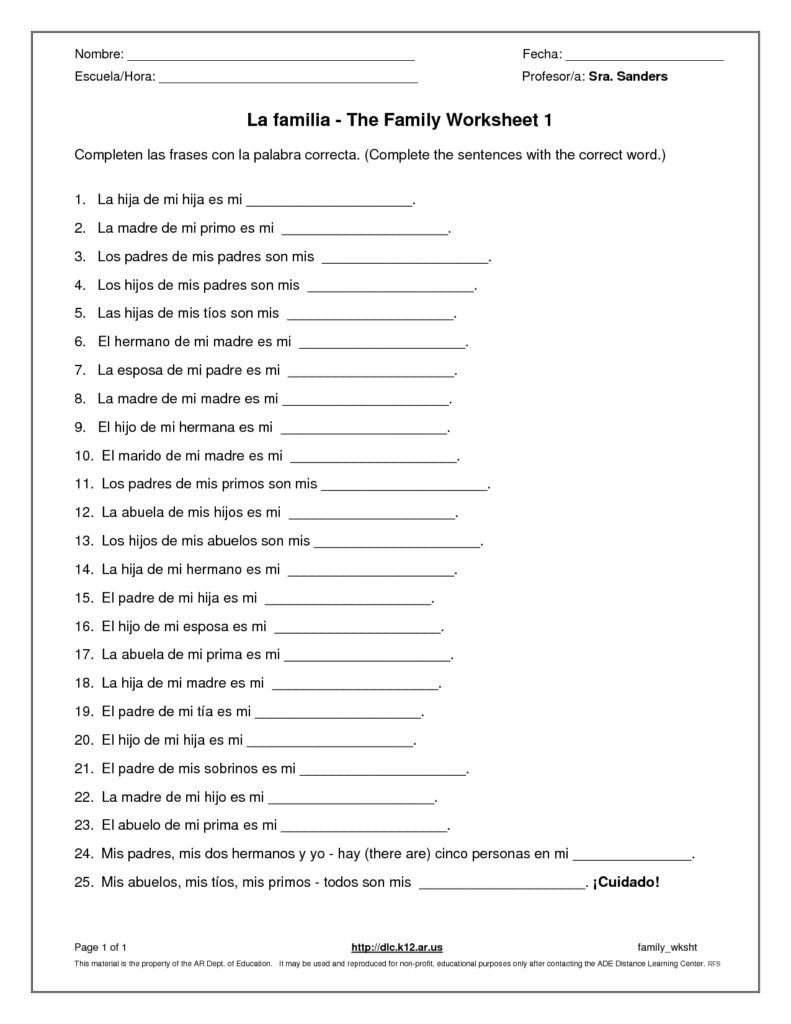 Free Printable Spanish Reading Comprehension Worksheets Pdf Printable 