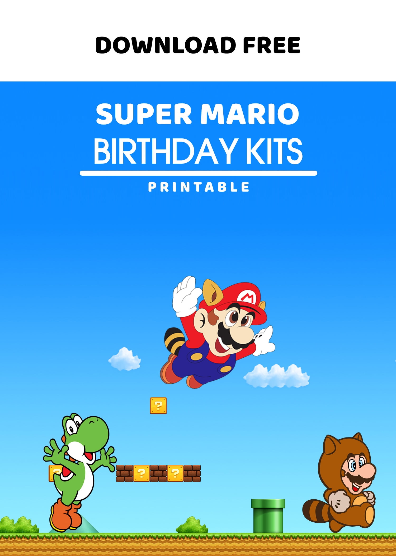  FREE Printable Super Mario Birthday Invitation Templates FREE 