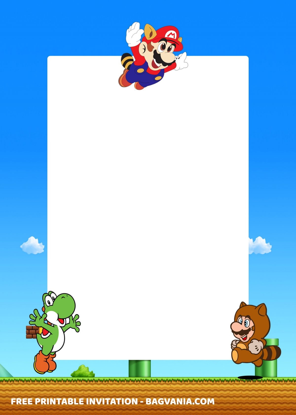 mario birthday invitation templates