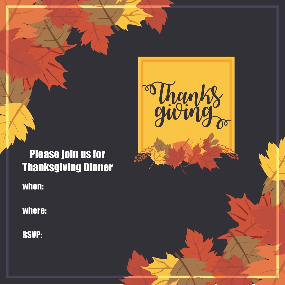 free printable thanksgiving invitation template