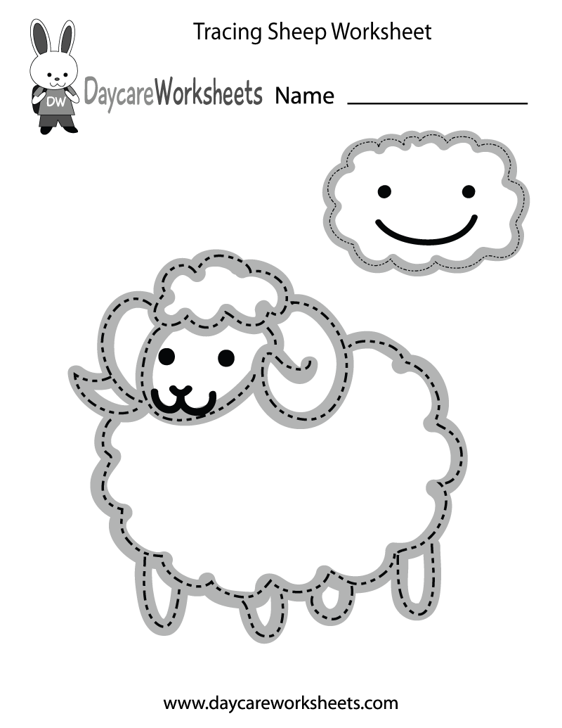 Free Printable Tracing Sheep Worksheet For Preschool