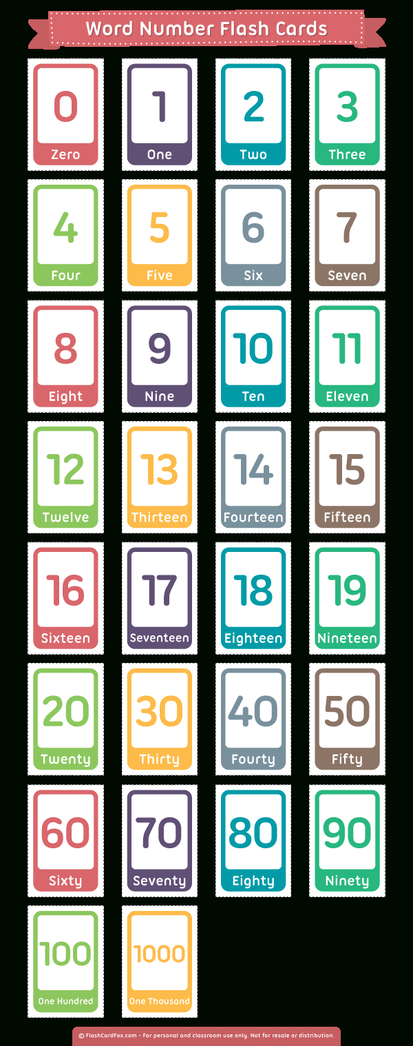 Free Printable Word Number Flash Cards Download Them In Pdf 