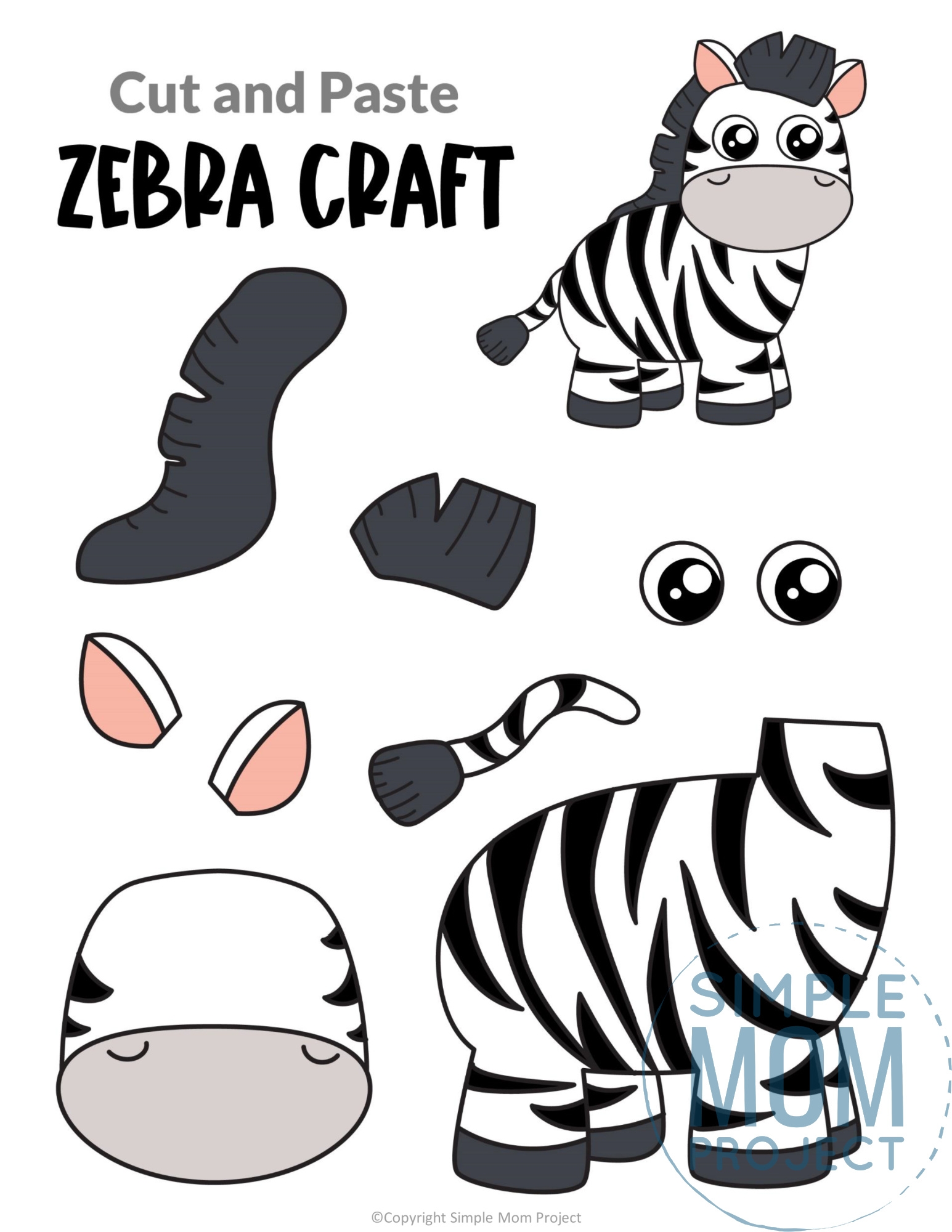 printable zebra craft template