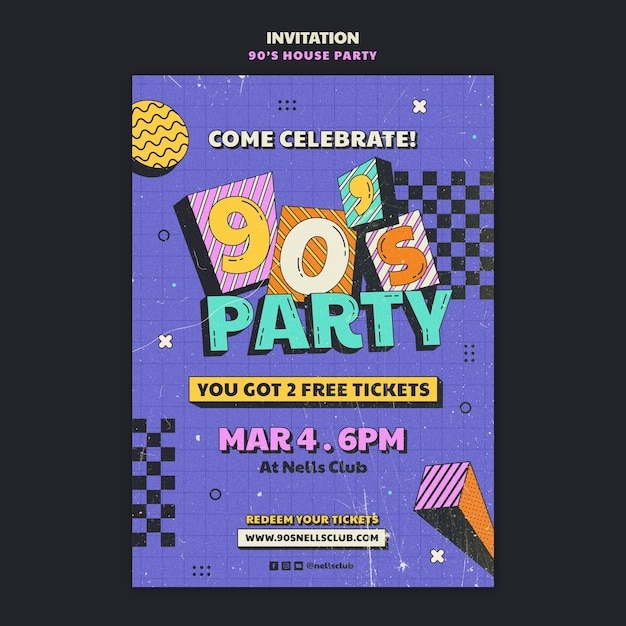 Free PSD House Party Invitation Template