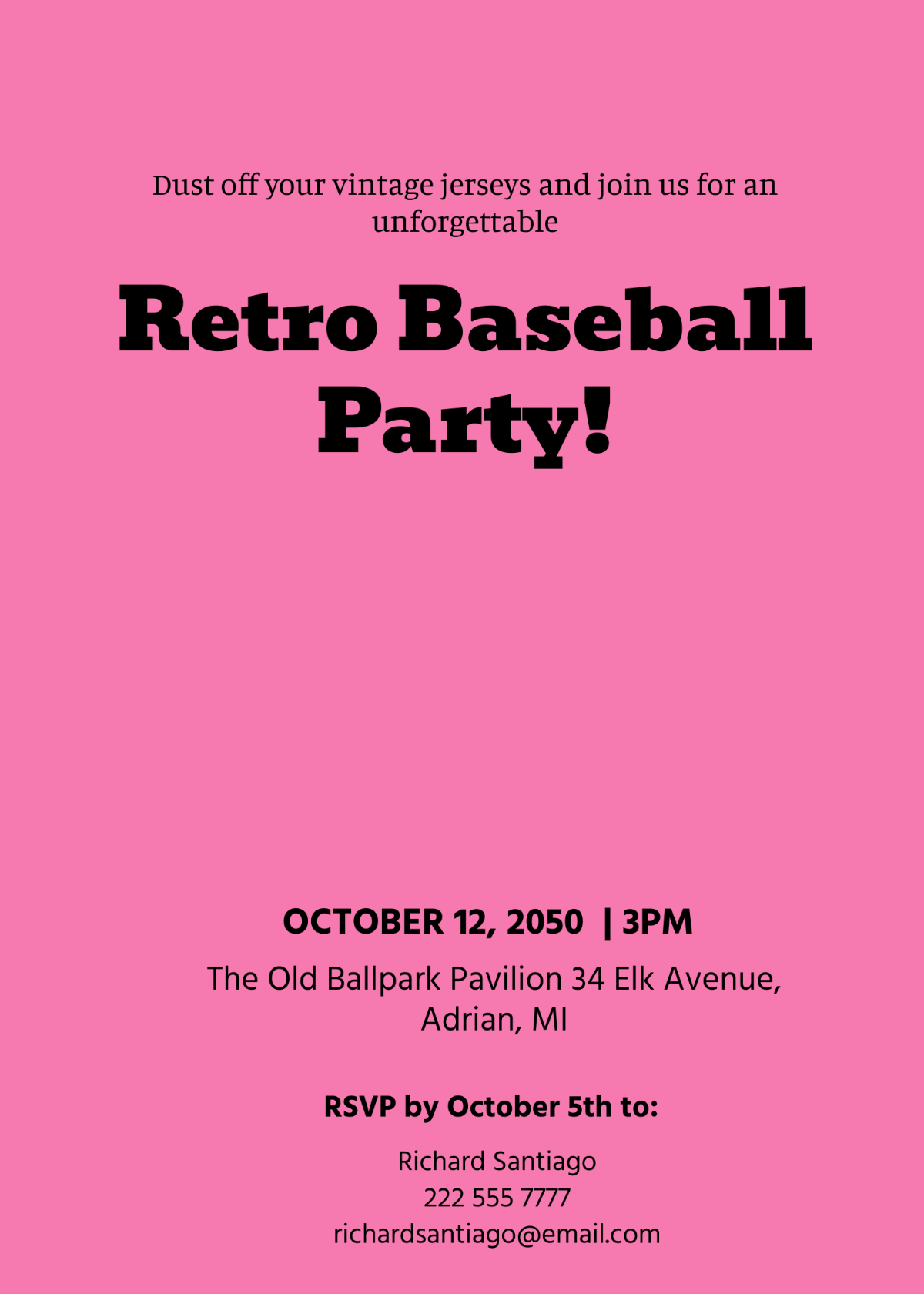 retro invitation template