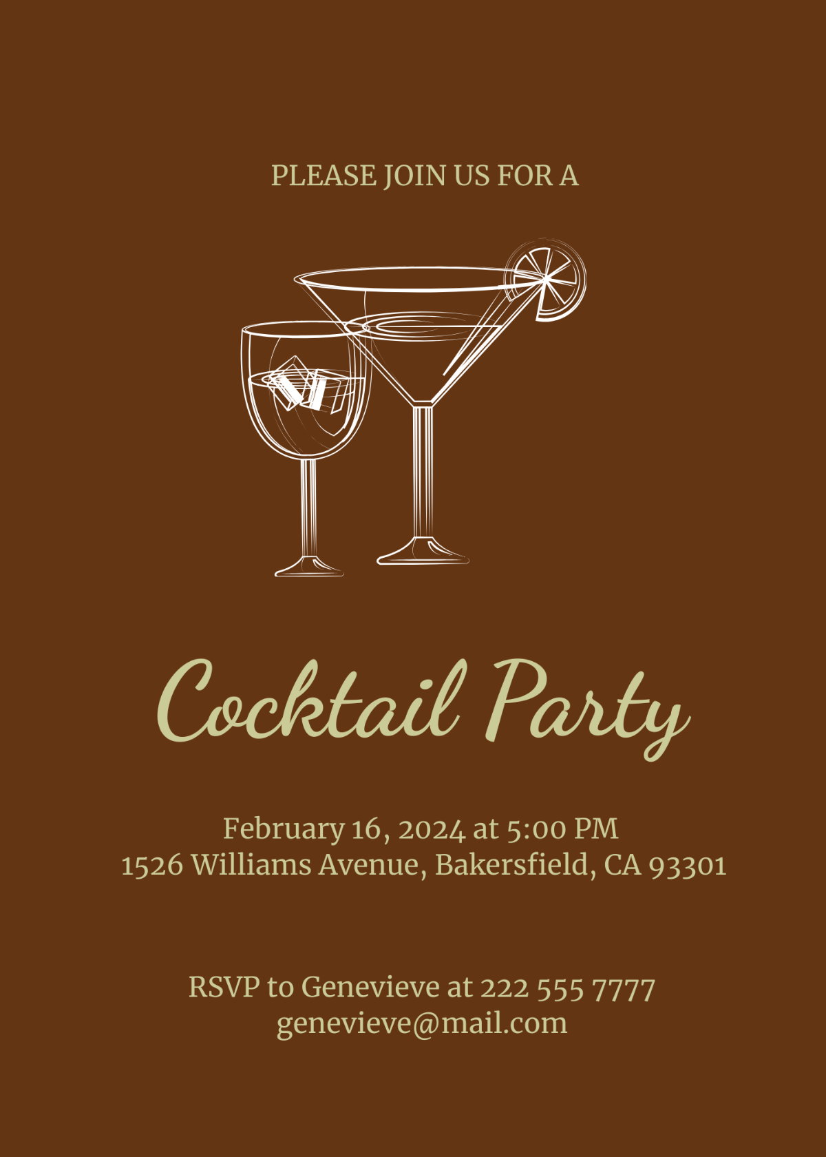 Free Retro Cocktail Invitation Template Edit Online Download 