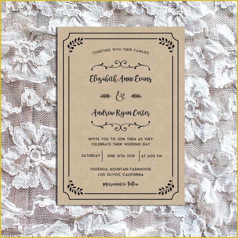 Free Rustic Wedding Invitation Printable Templates Of Whimsical Rustic 