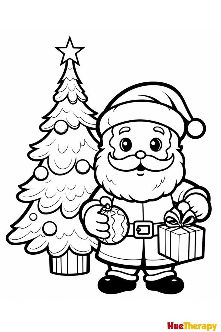 free printable santa coloring pages