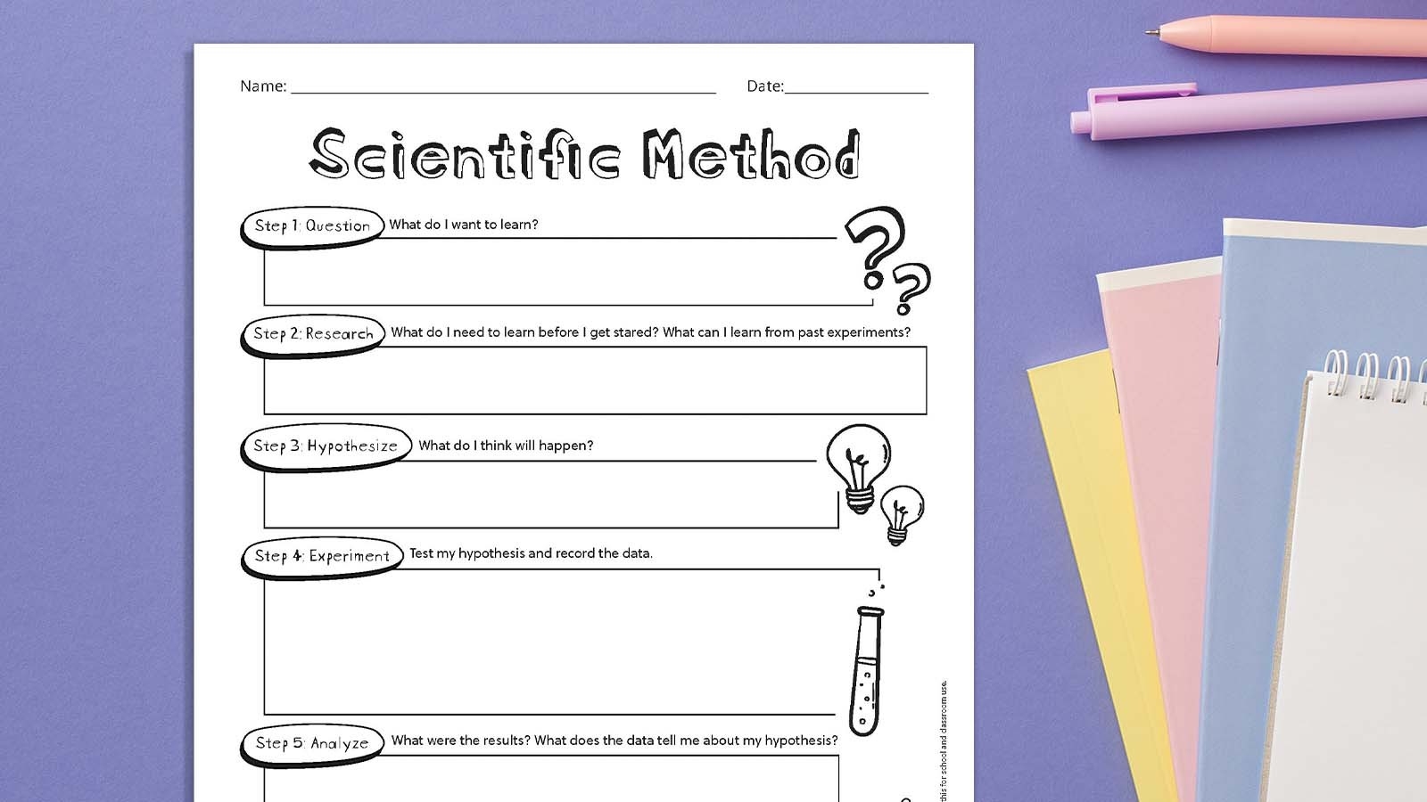Free Scientific Method Worksheet Printable Illuminati Press