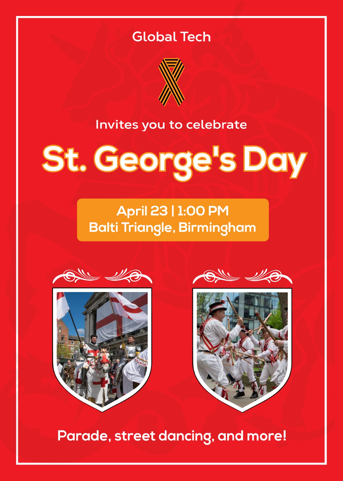 Free St George 39 s Party Invitation Template To Edit Online