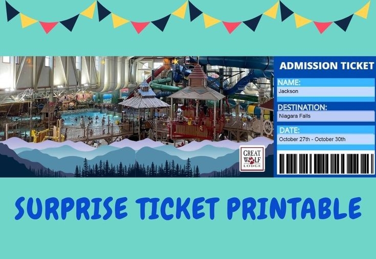 FREE Surprise Ticket Template For Great Wolf Lodge The Exploring 