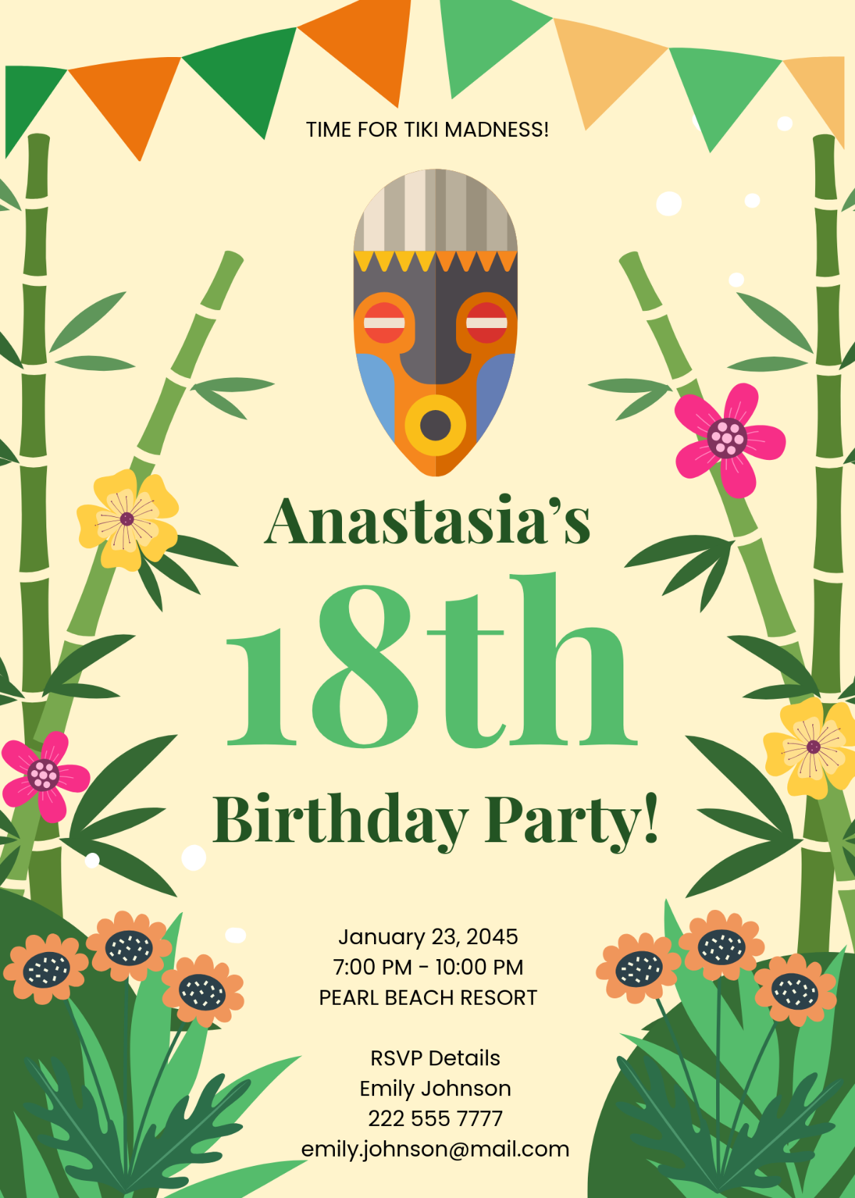 Free Tiki Luau Invitation Template To Edit Online