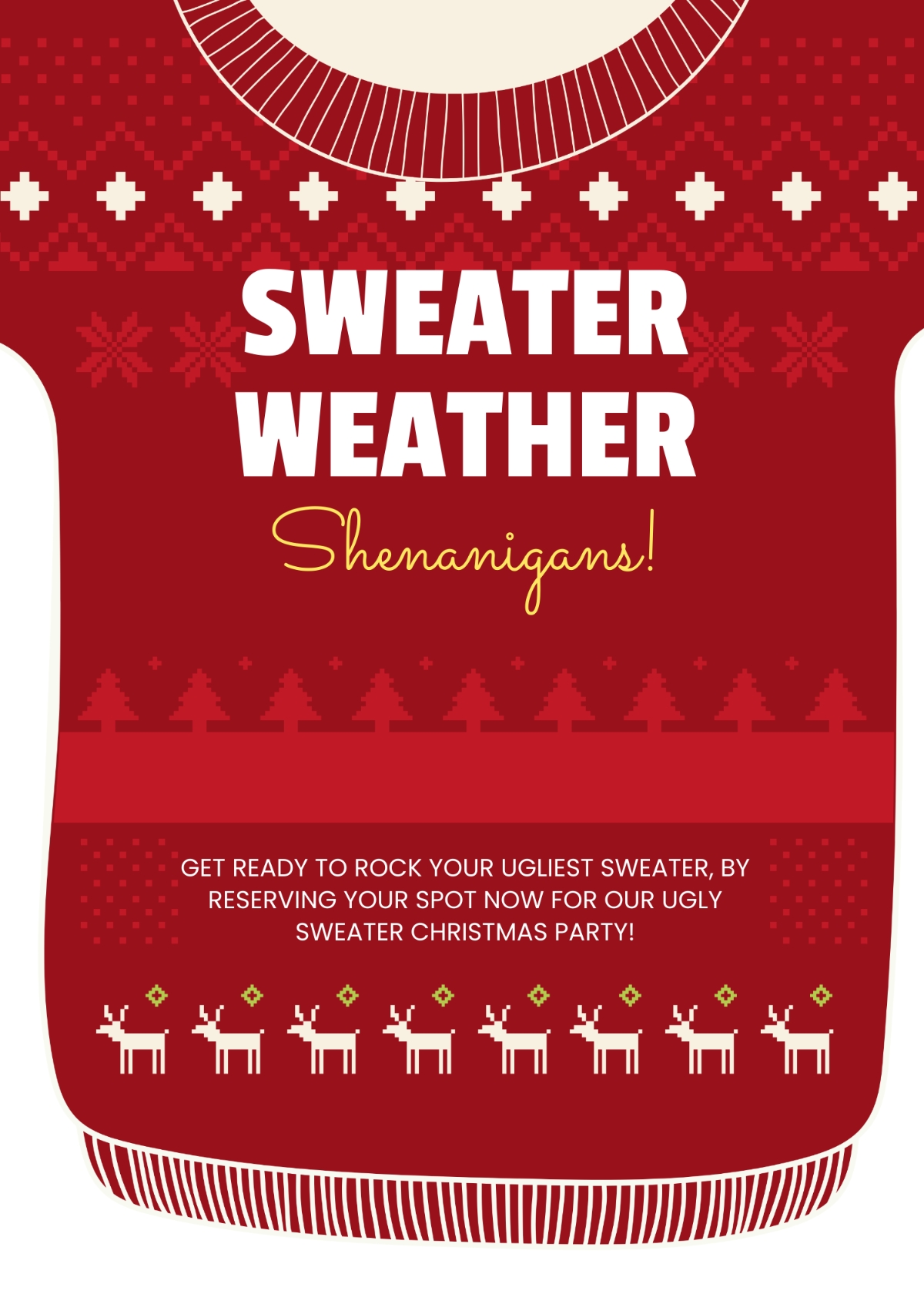 Free Ugly Sweater Christmas Party Invitation Template To Edit Online