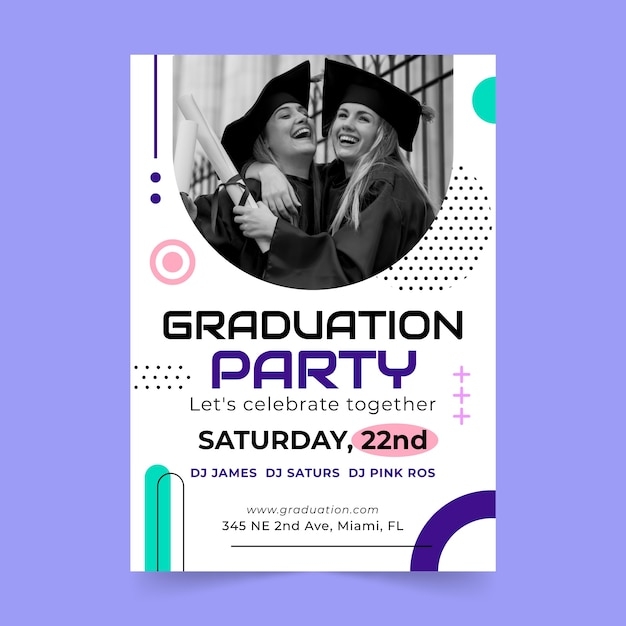 Free Vector Invitation Template For Class Of 2023 Graduation