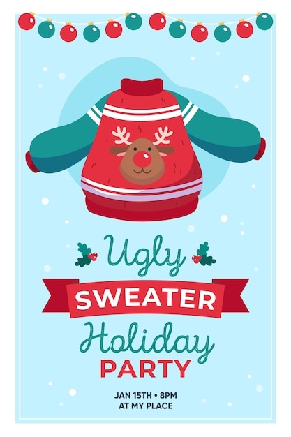 ugly sweater party invitation template free