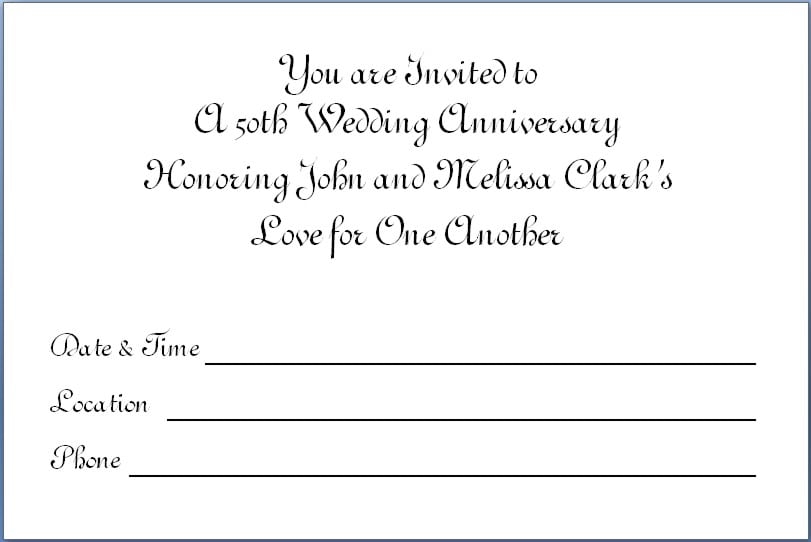 60th wedding invitation templates