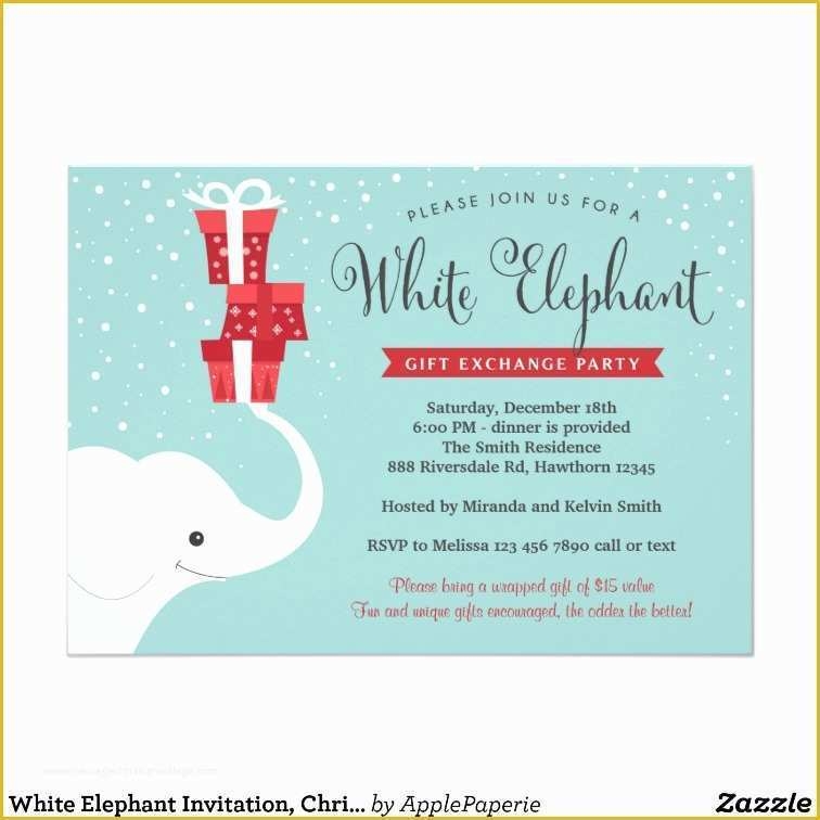 Free White Elephant Party Invitation Template Of White Elephant 