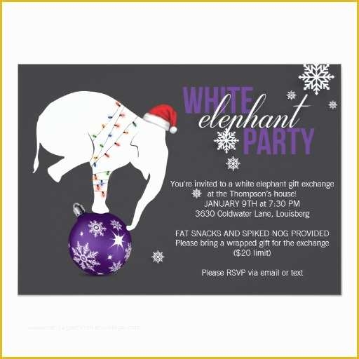 white elephant party invitation template