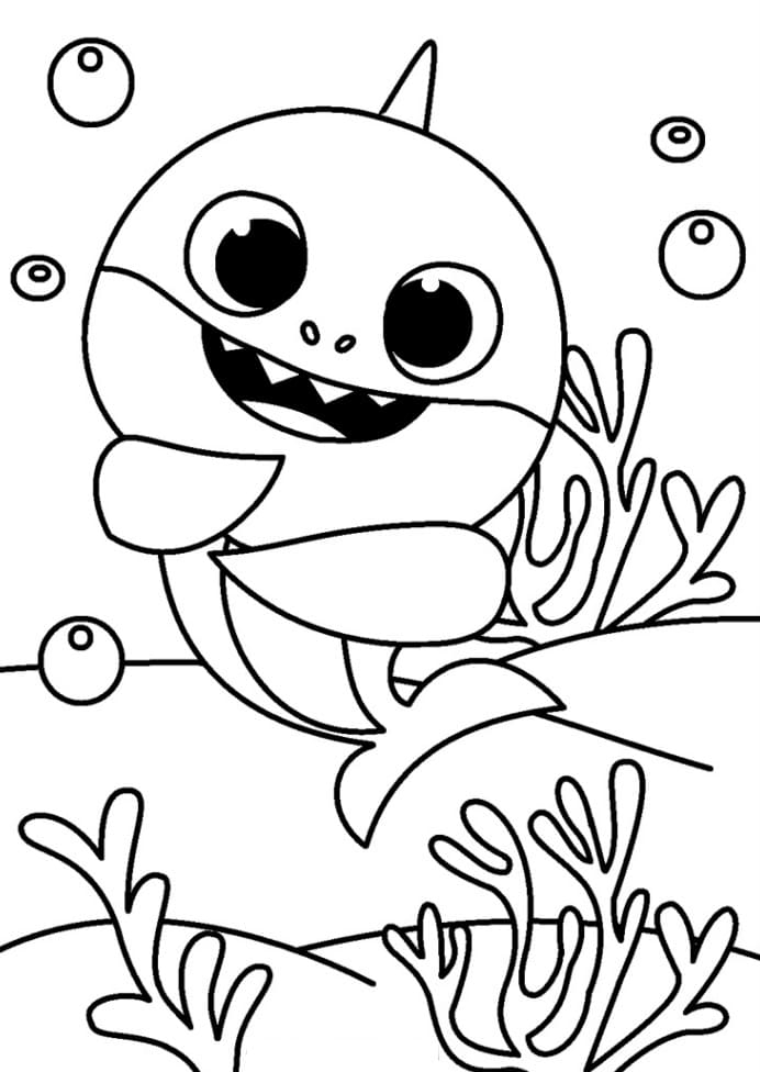 Baby Shark Coloring Page