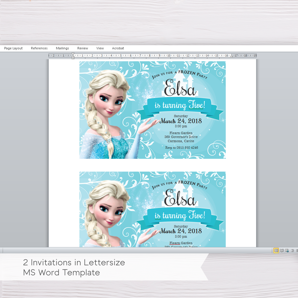 Frozen Elsa Invitation Template Dgtally