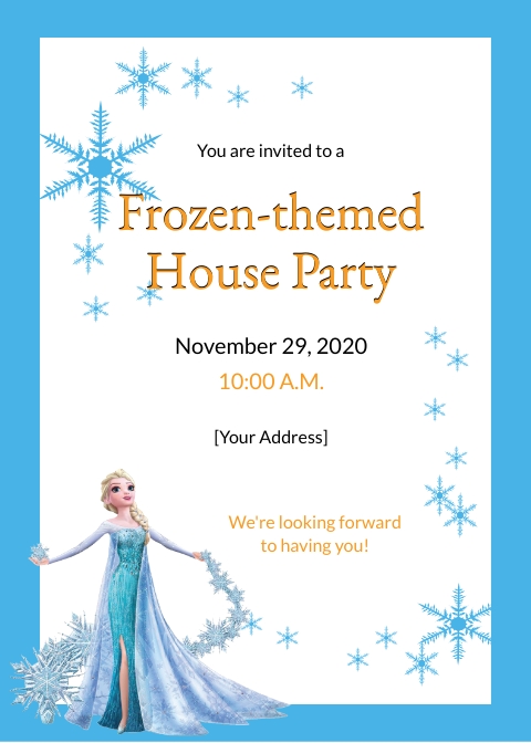 Frozen Party Invitation Templates Edit Online Download Example