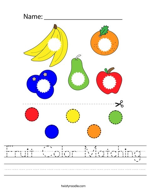 Fruit Color Matching Worksheet Twisty Noodle Worksheets Library