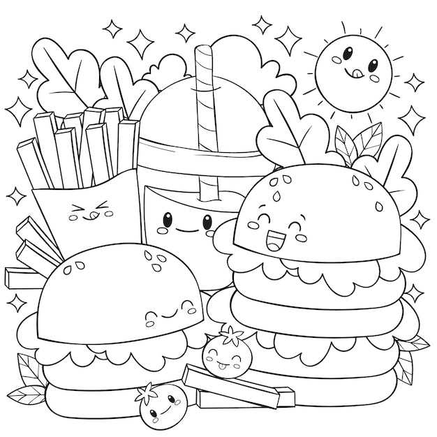 Fun And Delicious Printable Coloring Pages Food