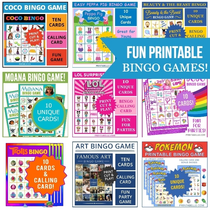 FUN BINGO PRINTABLE GAMES FOR KIDS Printabelle