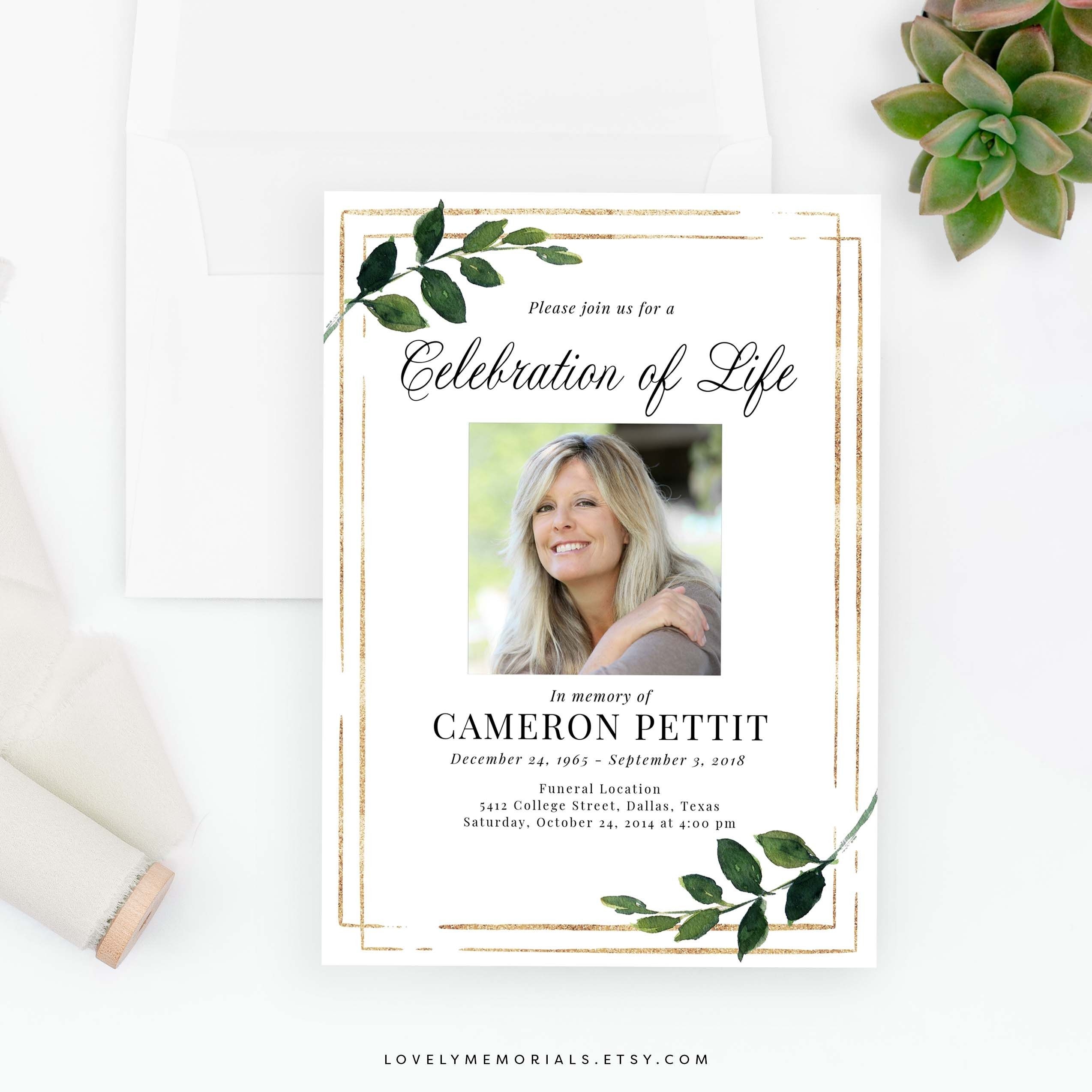Funeral Invitation Templates Printable Word Searches