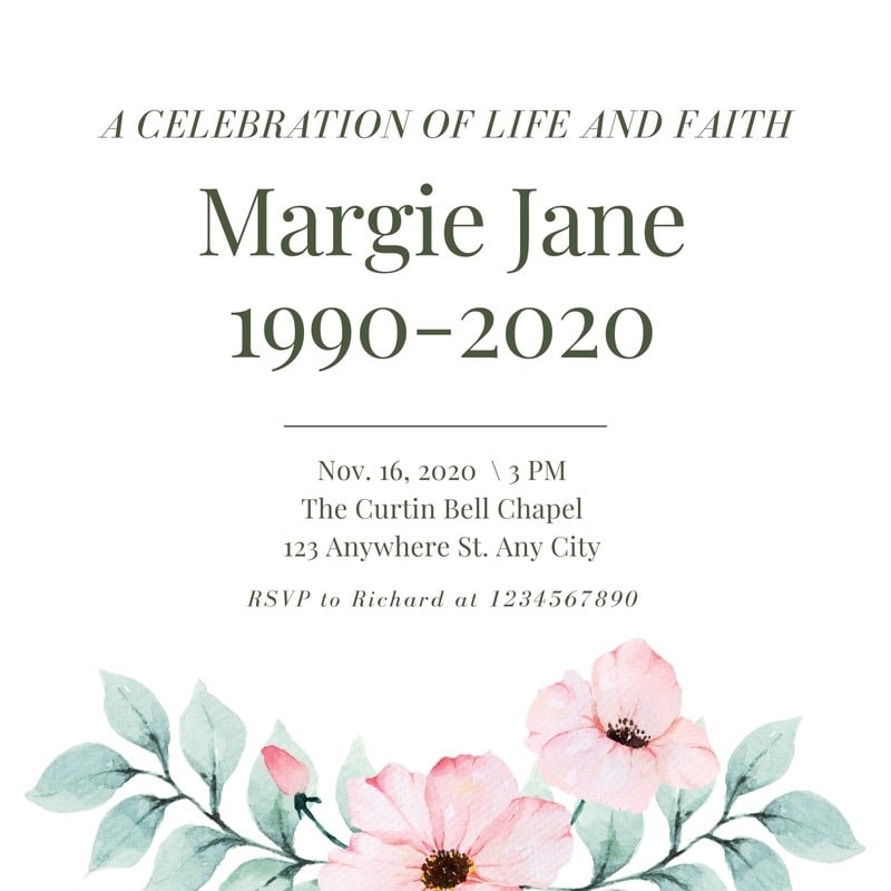 Funeral Invitation Templates