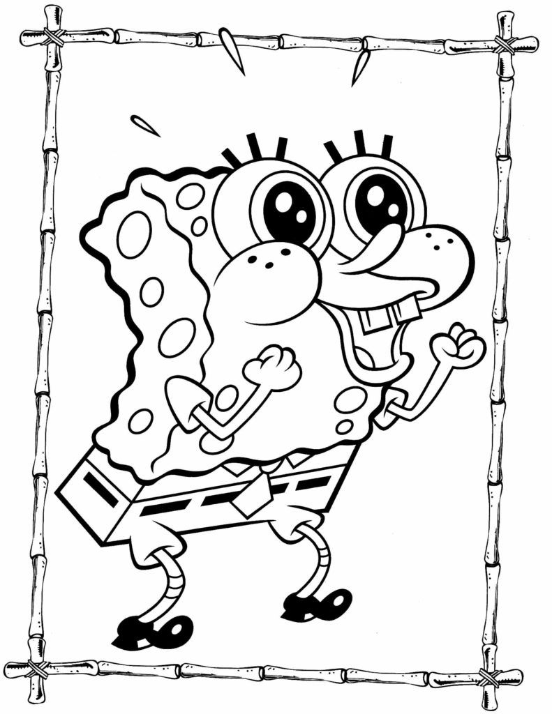 Funny Sponge Bob Coloring Pages For Kids Printable Free Spongebob