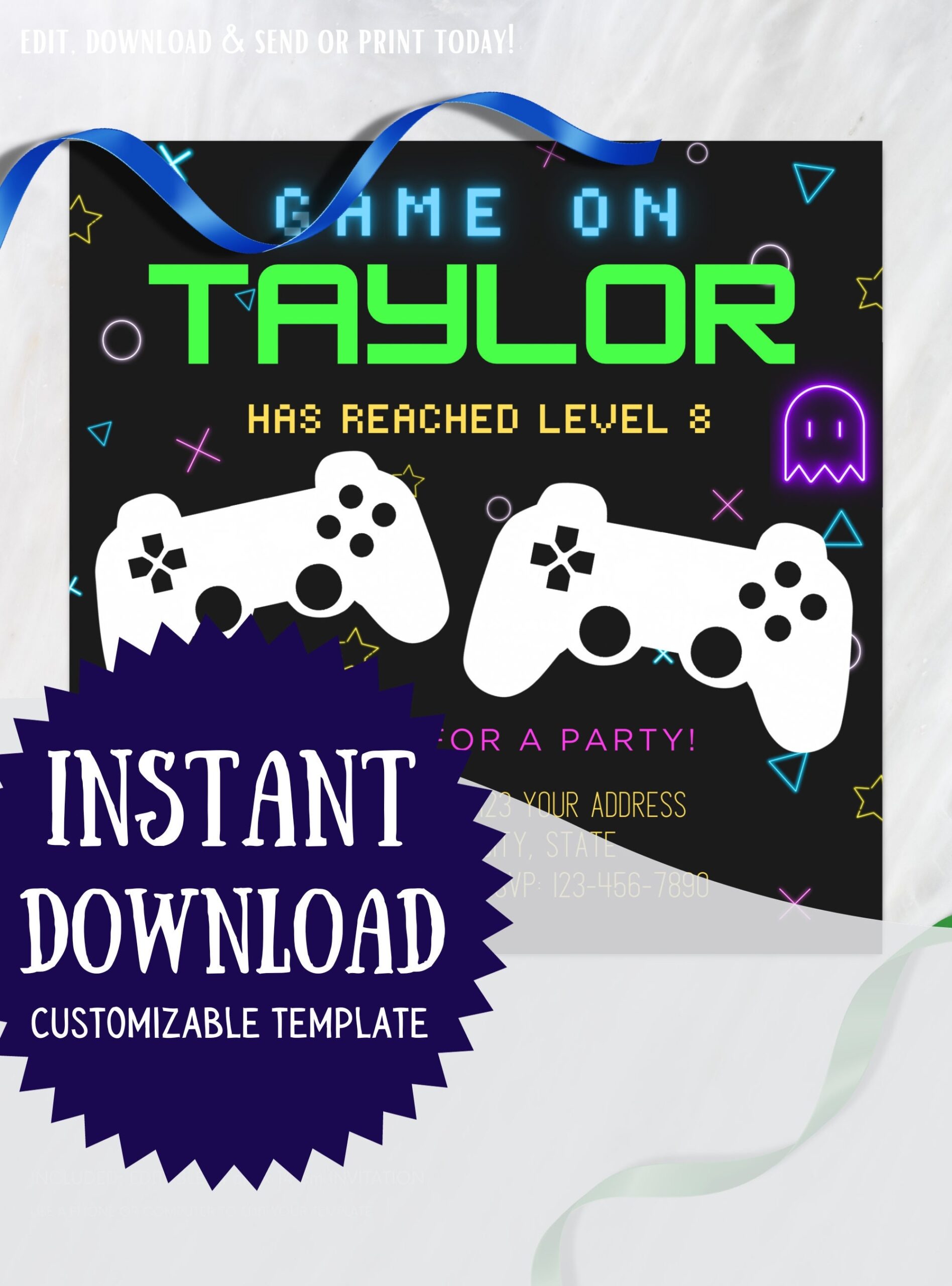 gamer invitation template