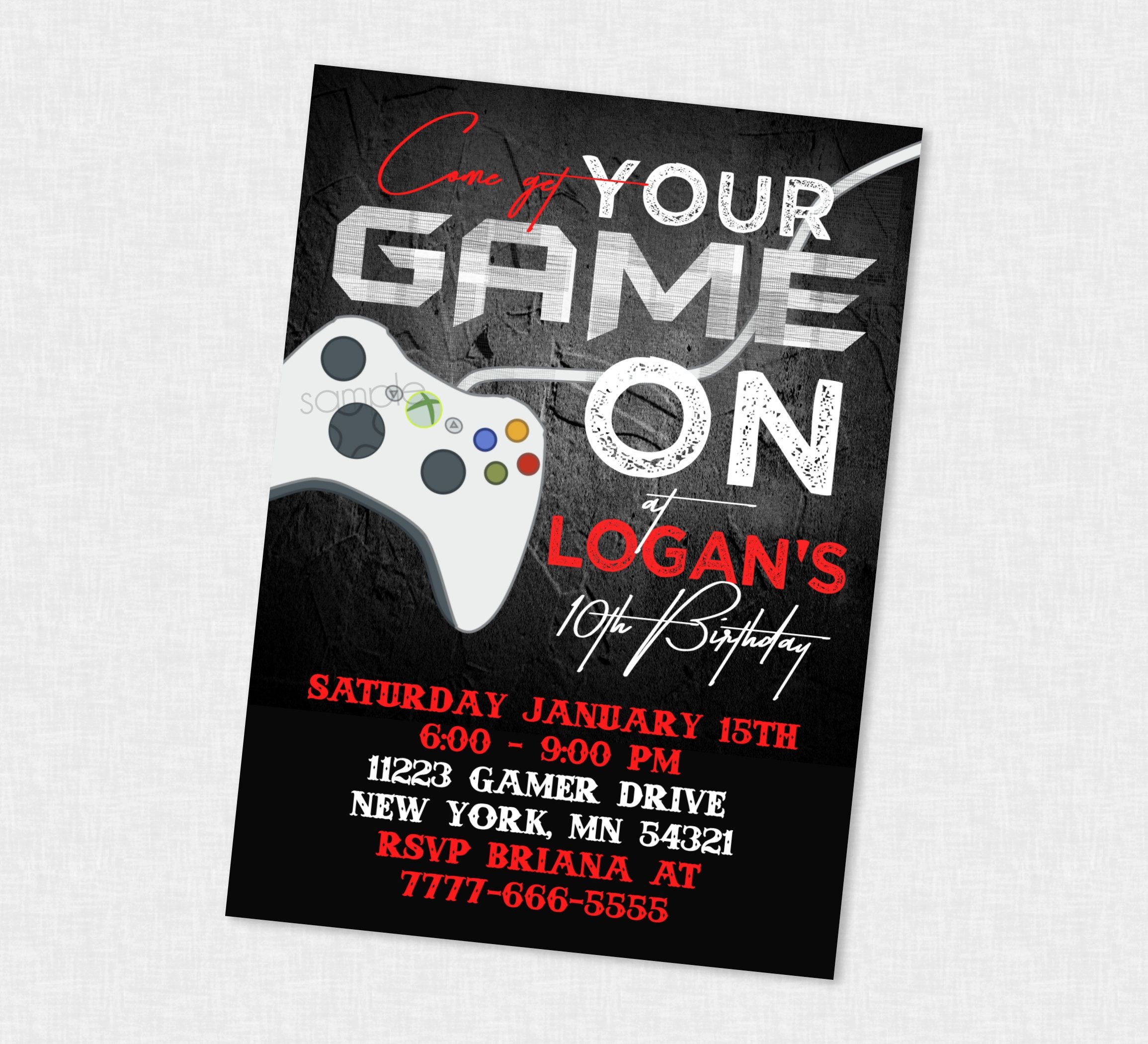 Gamer Invitation Template Printable Word Searches