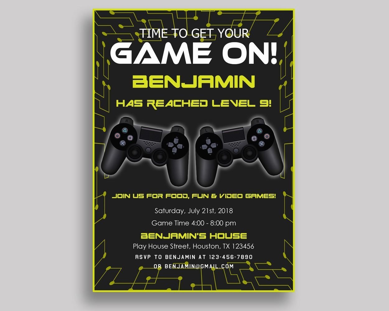 Gaming Invitation Template Printable Word Searches