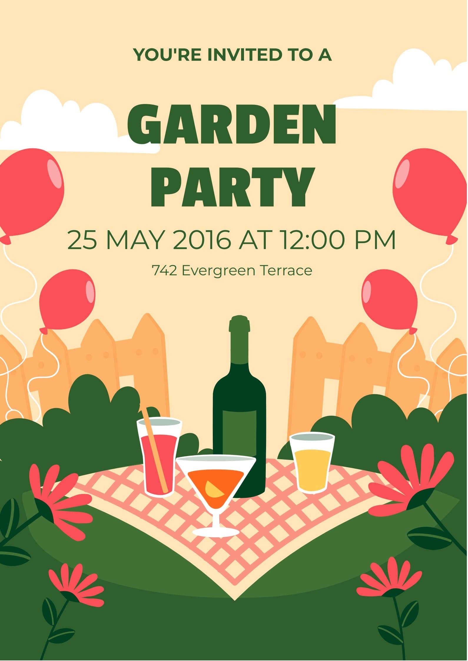 Garden Party Invitation Template PDF Agile