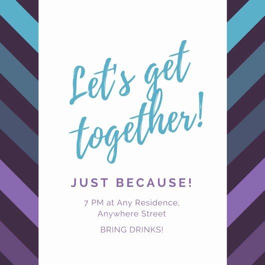 Get Together Invitation Wording Samples Unique Violet And Blue Diagonal 