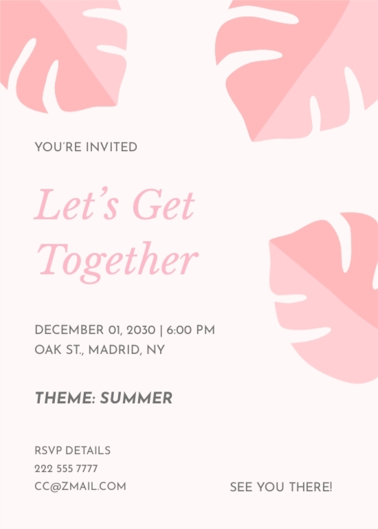 Get Together Lunch Invitation Template Template