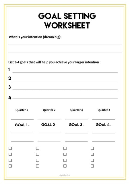 goal planning worksheet pdf
