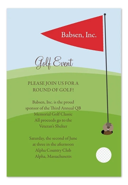 Golf Outing Invitation Template Printable Word Searches