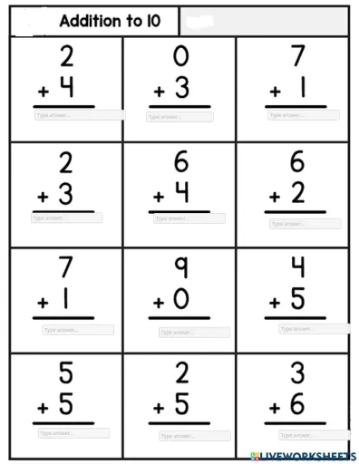 math worksheets for first grade