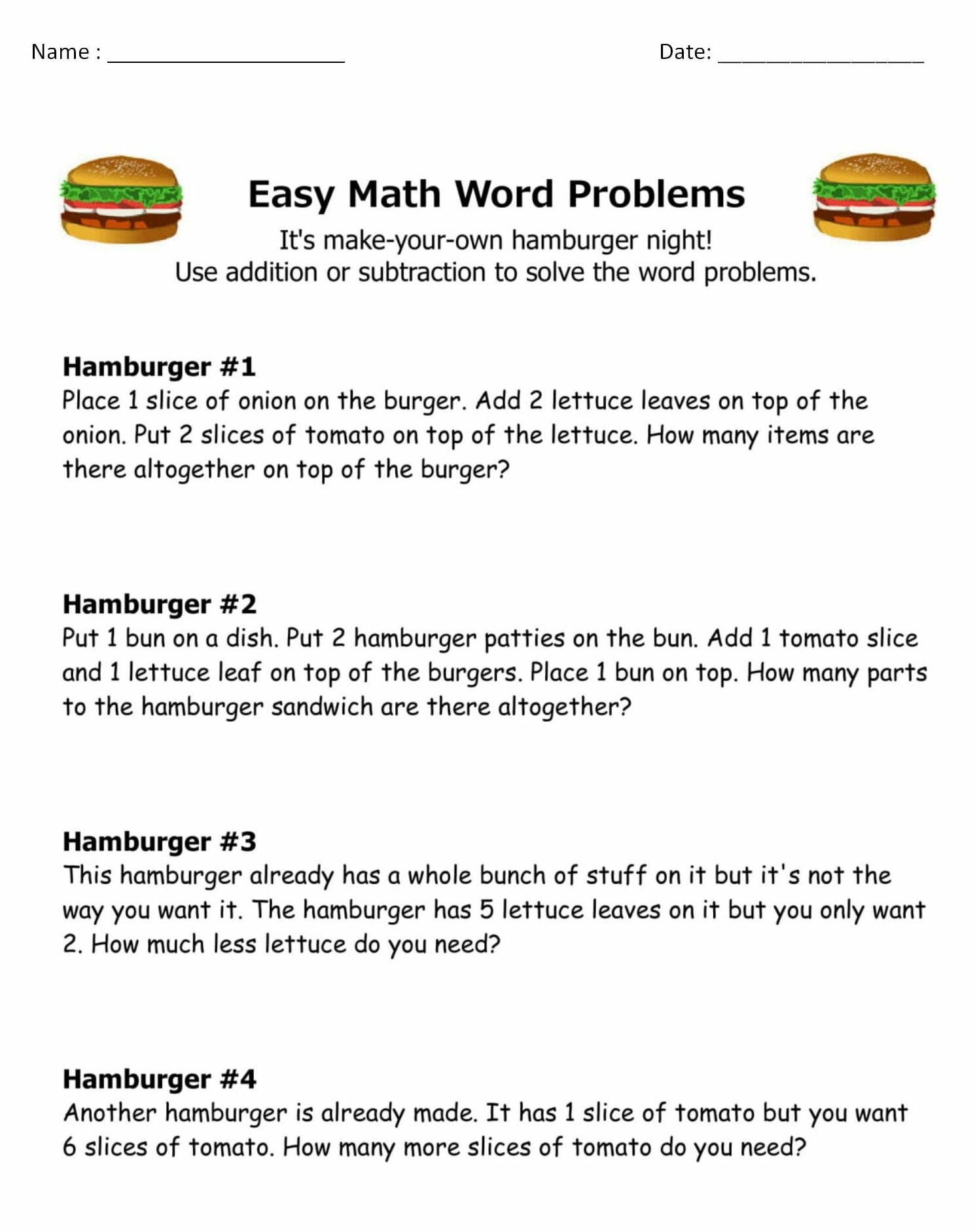 Grade 1 Math Word Problems Worksheets WorksheetsCity