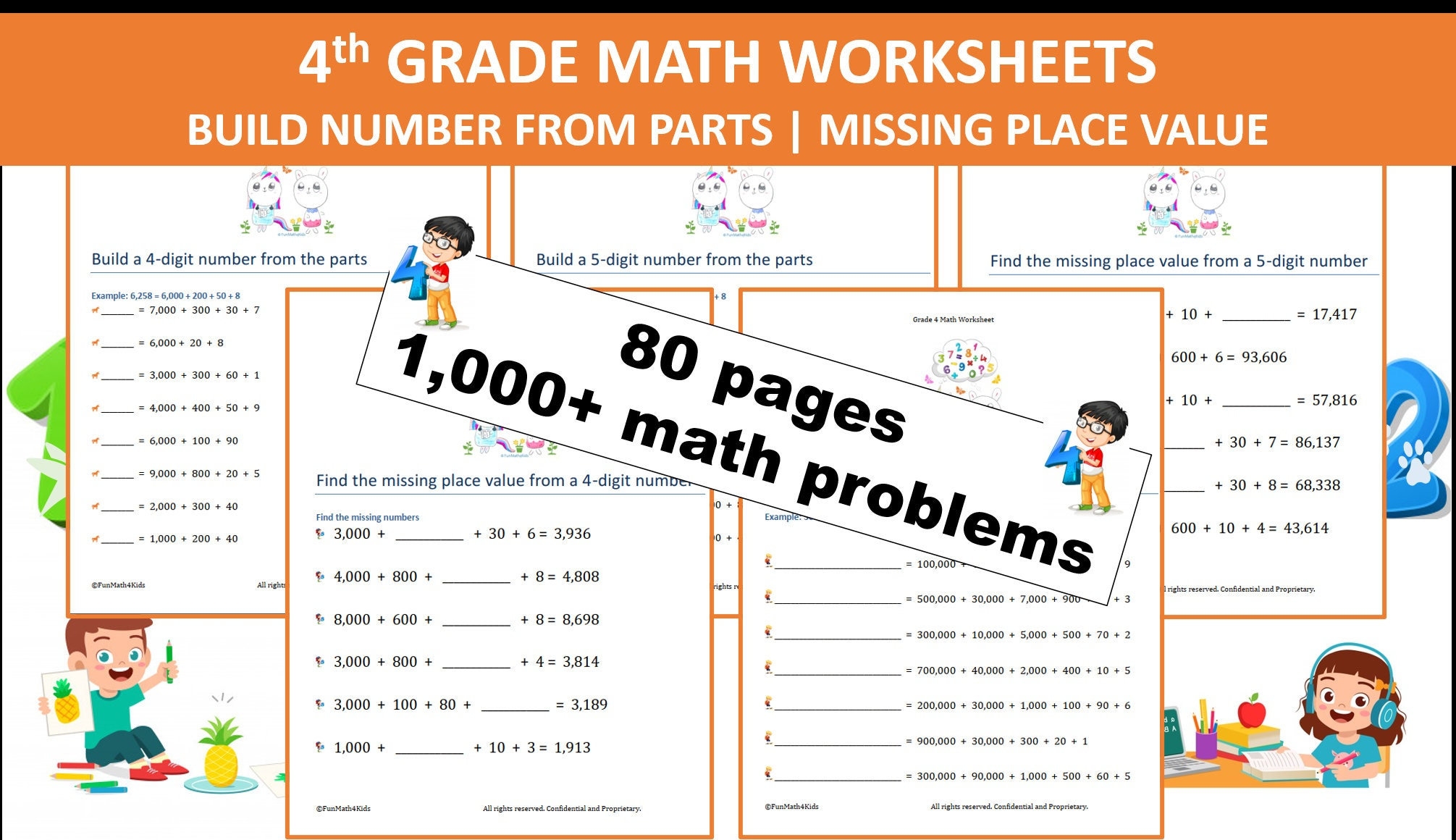 5 grade math worksheets