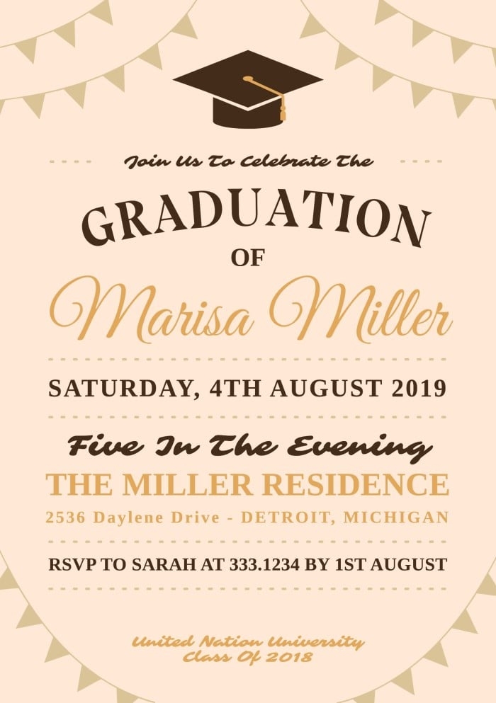 graduation dinner invitation template