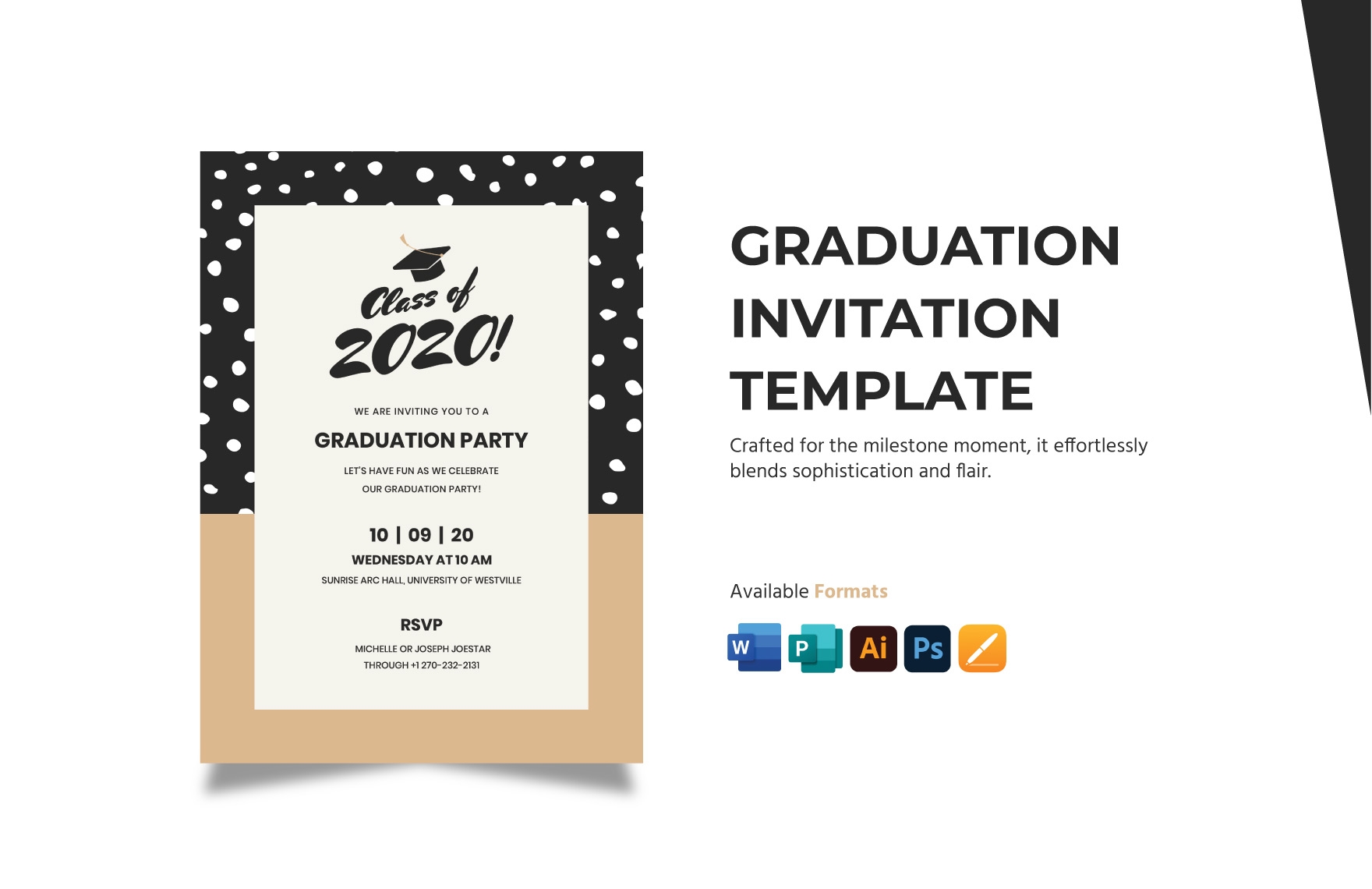 Graduation Invitation Template In Word Publisher Illustrator PSD 