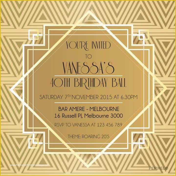 Great Gatsby Themed Invitation Template Free Of Great Gatsby Printable